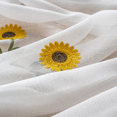 Cortina Tule Bordada com Girassóis-um par- BOD HOME