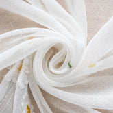 Cortina Tule Bordada com Margaridas-um par - BOD HOME