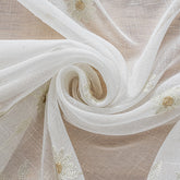 Cortina Tule Bordada com Flores Delicadas-um par - BOD HOME