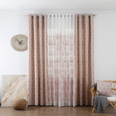 Cortina Jacquard com Bordado de Folhas Elegantes Vermelho 140*260CM-Individual- BOD HOME