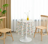 TOALHA DE MESA ANTI-NÓDOA  COM ESTAMPA DE FLORES  DE PRIMAVERA REDONDA - BOD HOME