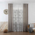 Cortina Jacquard com Bordado de Folhas Elegantes Castanho 140*260CM-Individual- BOD HOME
