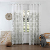 Cortina Bordada com Folhas Elegantes Verde 140*260CM-Individual- BOD HOME