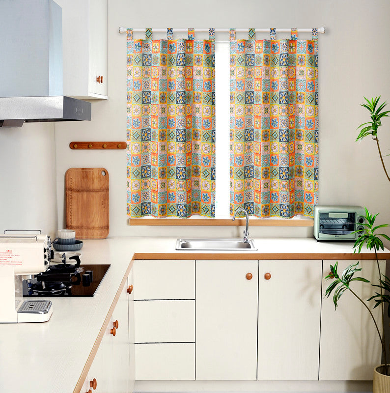 Cortina de Cozinha com Estampa de Flores Variadas Individual - BOD HOME