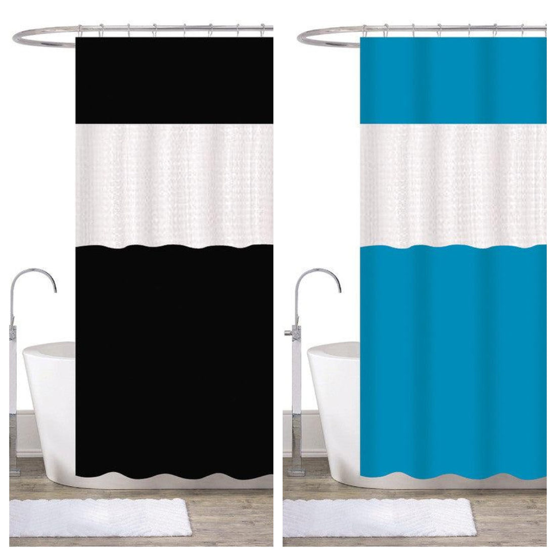 1 Pack de 2 Cortina De Duche Em Patchwork 180*180cm 001