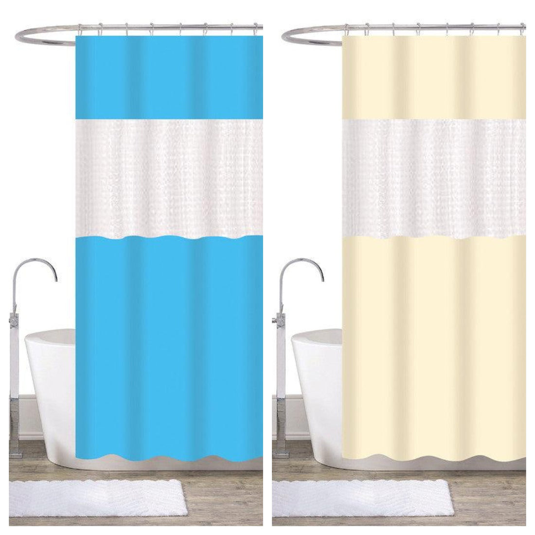 1 Pack de 2 Cortina De Duche Em Patchwork 180*180cm 002