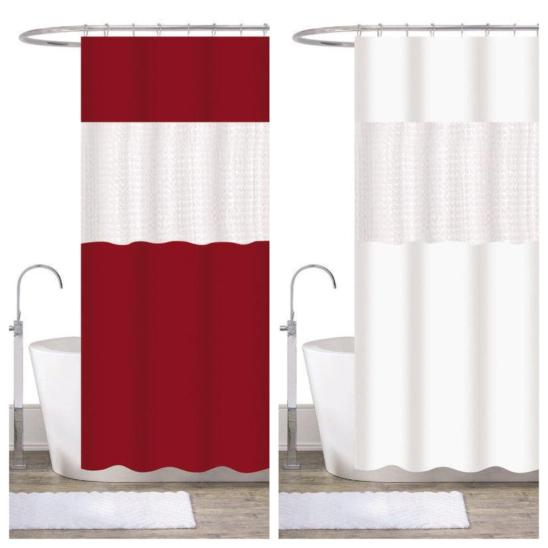 1 Pack de 2 Cortina De Duche Em Patchwork 180*180cm 003