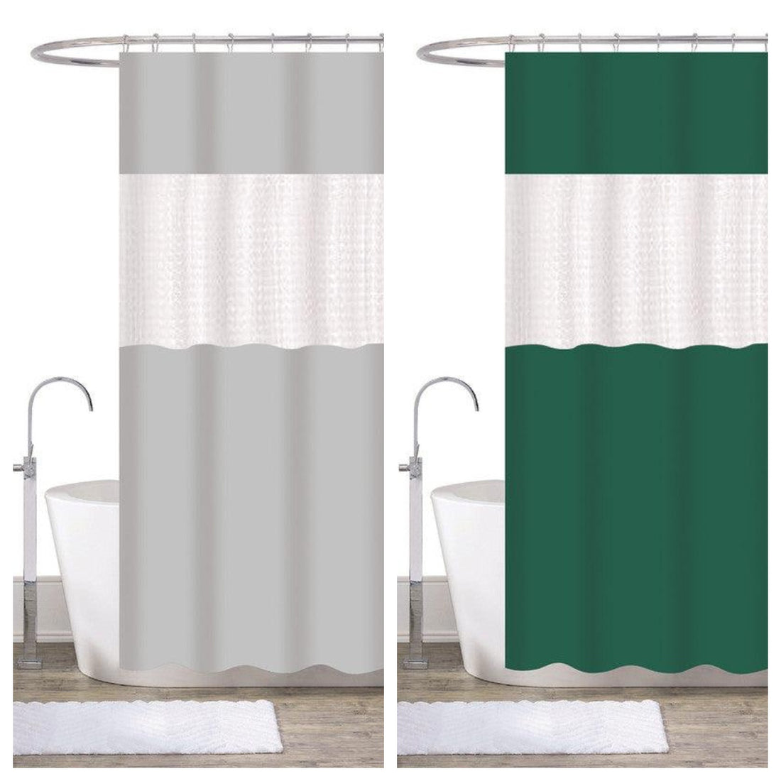 1 Pack de 2 Cortina De Duche Em Patchwork 180*180cm 004