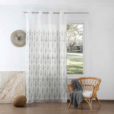 Cortina Bordada com Folhas Elegantes Verde 140*260CM-Individual- BOD HOME