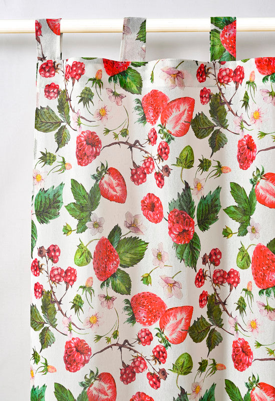 Cortina de Cozinha com Estampa de Frutas Vermelhas Individual - BOD HOME