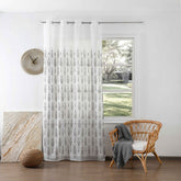 Cortina Bordada com Folhas Elegantes Castanho 140*260CM-Individual- BOD HOME