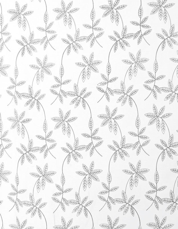 Cortina Bordado com Folhas Outonais Cinza 140*260CM-Individual- BOD HOME