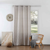 Cortina Jacquard com Bordado de Folhas Elegantes Castanho 140*260CM-Individual- BOD HOME