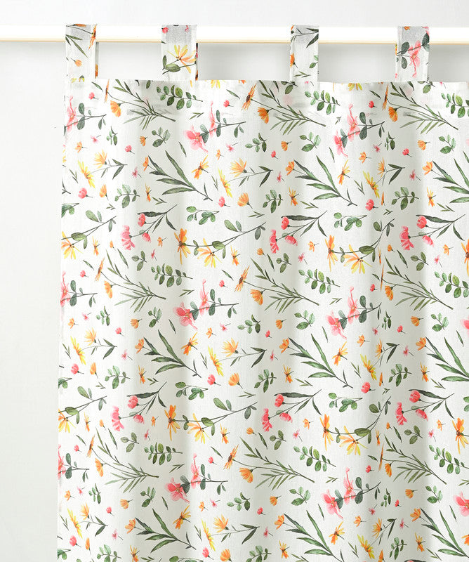 Cortina de Cozinha com Estampa de Flores de Primavera Individual - BOD HOME