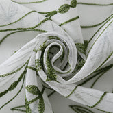 Cortina Bordada com Folhas Elegantes Verde 140*260CM-Individual- BOD HOME