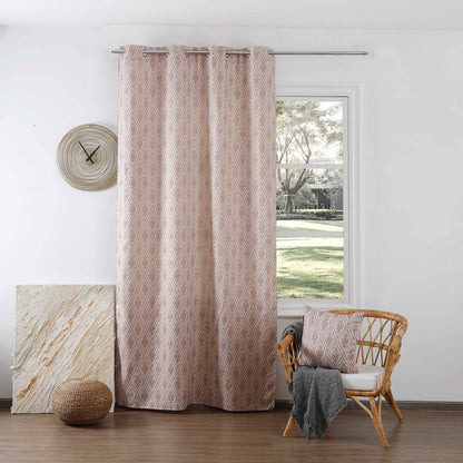 Cortina Jacquard com Bordado de Folhas Elegantes Vermelho 140*260CM-Individual- BOD HOME