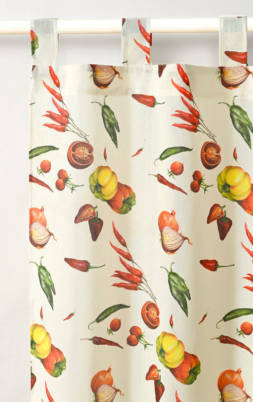 Cortina de Cozinha com Estampa de Vegetais Individual - BOD HOME