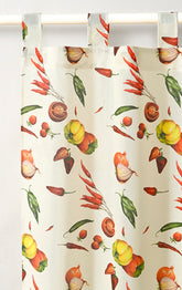 Cortina de Cozinha com Estampa de Vegetais Individual - BOD HOME