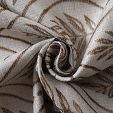 Cortina Jacquard com Bordado de Folhas Elegantes Castanho 140*260CM-Individual- BOD HOME