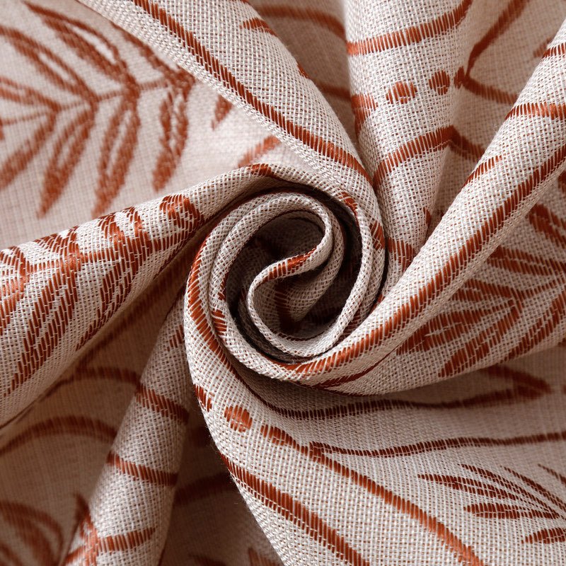 Cortina Jacquard com Bordado de Folhas Elegantes Vermelho 140*260CM-Individual- BOD HOME