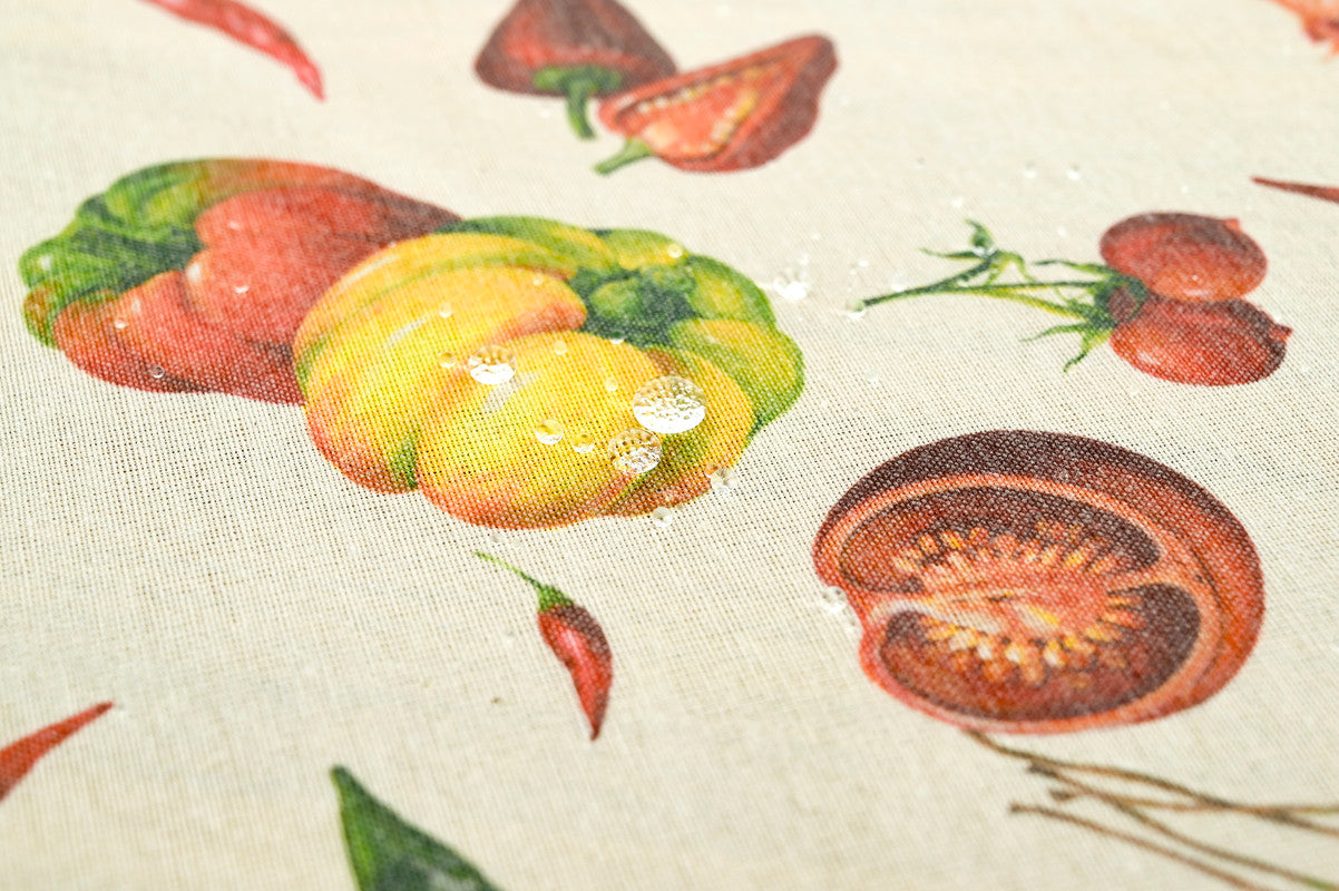 TOALHA DE MESA ANTI-NÓDOA  COM  ESTAMPA DE VEGETAIS QUADRADA - BOD HOME