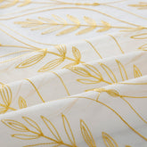 Cortina Bordada com Folhas Elegantes Amarelo 140*260CM-Individual- BOD HOME