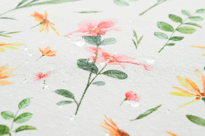 TOALHA DE MESA ANTI-NÓDOA COM ESTAMPA DE FLORES DE PRIMAVERA REDONDA