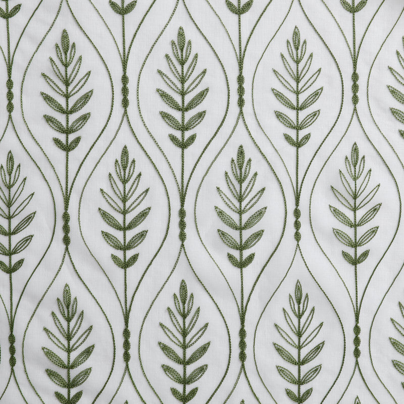Cortina Bordada com Folhas Elegantes Verde 140*260CM-Individual- BOD HOME