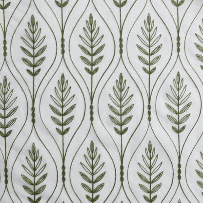 Cortina Bordada com Folhas Elegantes Verde 140*260CM-Individual- BOD HOME