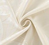 Cortina Jacquard com Estampa de Folhas Outono Bege 140*260CM-Individual- BOD HOME