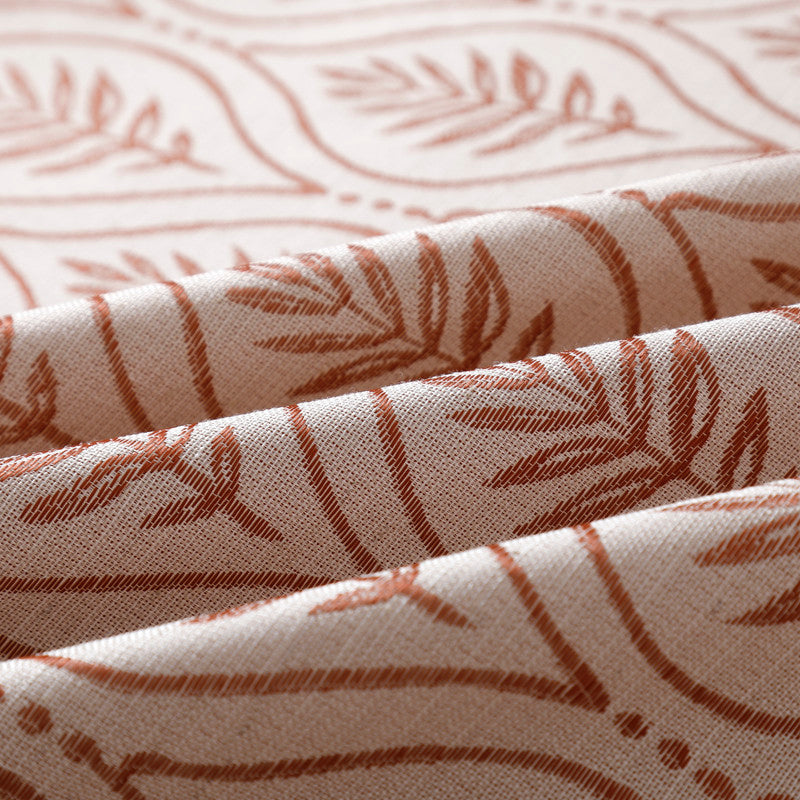 Cortina Jacquard com Bordado de Folhas Elegantes Vermelho 140*260CM-Individual- BOD HOME