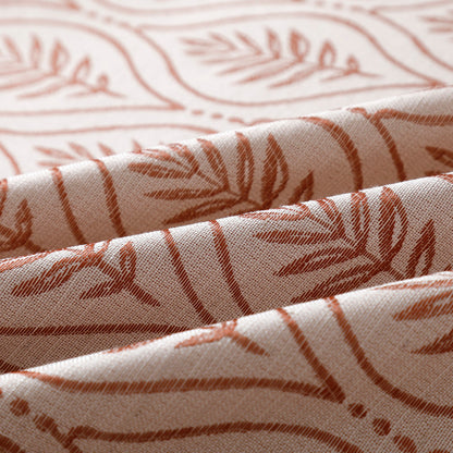 Cortina Jacquard com Bordado de Folhas Elegantes Vermelho 140*260CM-Individual- BOD HOME