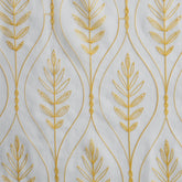 Cortina Bordada com Folhas Elegantes Amarelo 140*260CM-Individual- BOD HOME