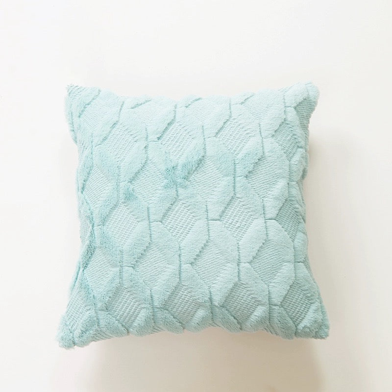 Cojín Liso Con Corto Terciopelo Azul 45*45cm