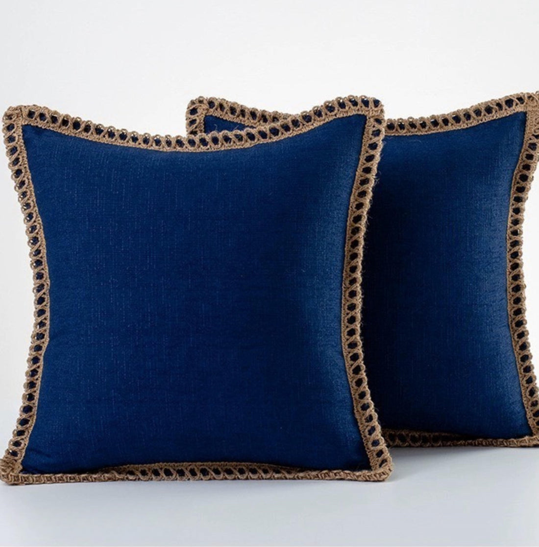 Cojín Con Borde Liso Azul 45*45cm