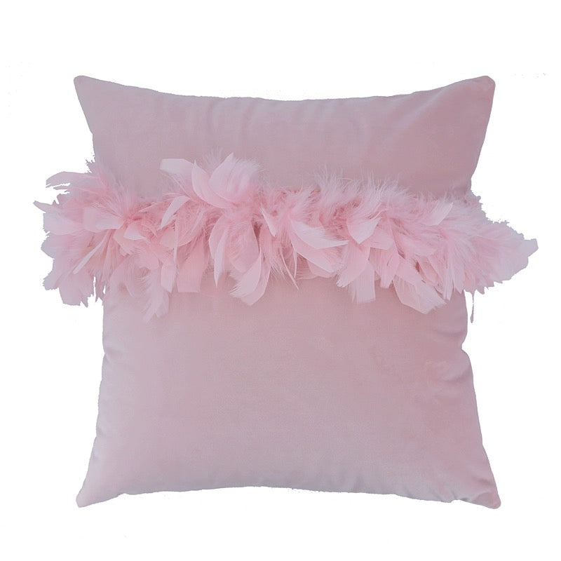 Cojín Liso Plumas Rosa 45*45cm
