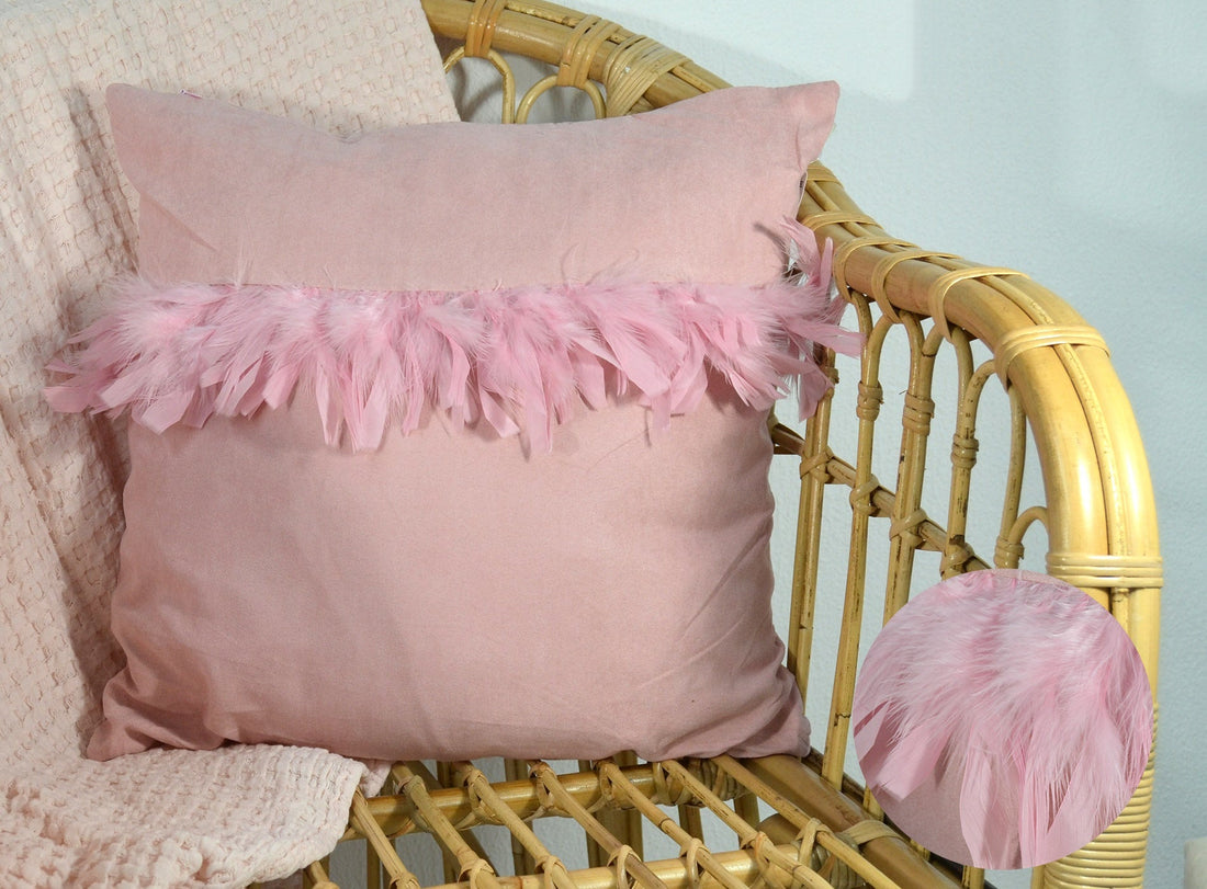 Cojín Liso Plumas Rosa 45*45cm
