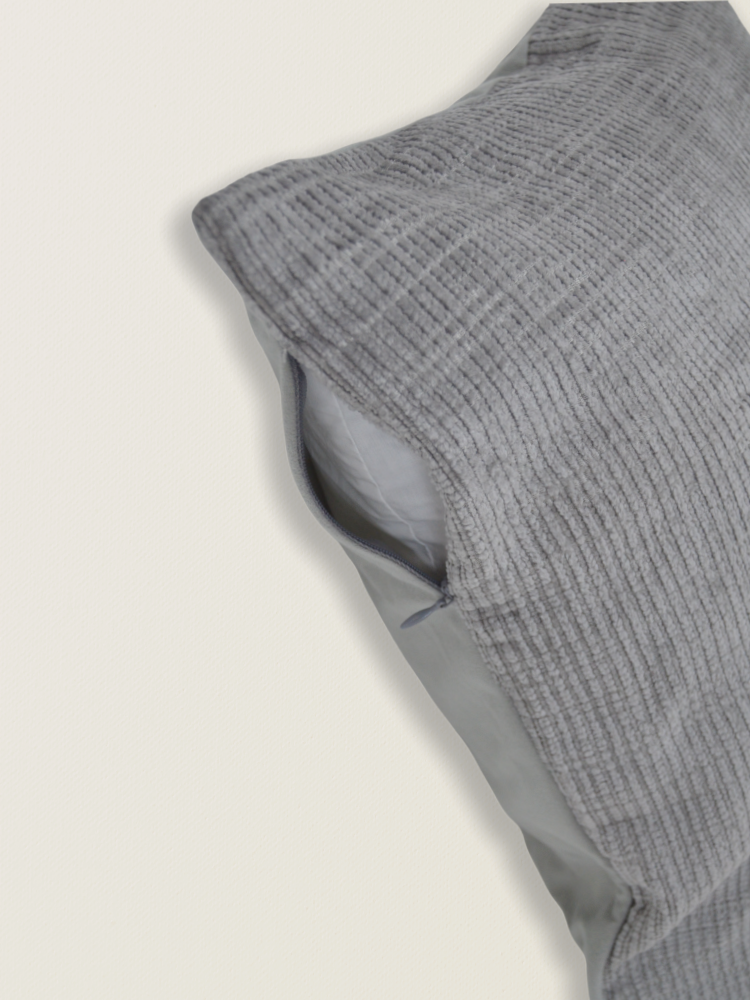 Funda de cojín de chenilla gris t.aprox:45*45cm