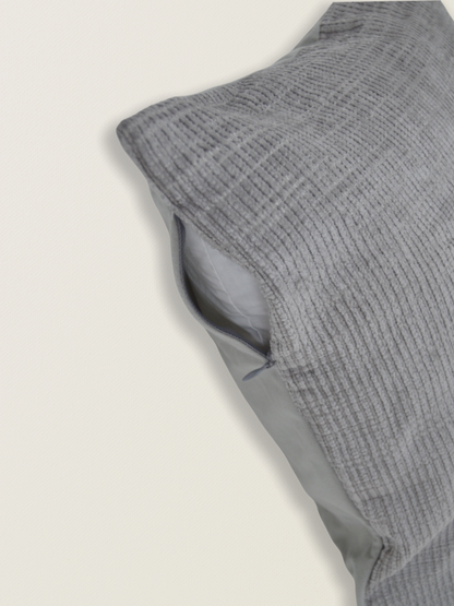 Funda de cojín de chenilla gris t.aprox:45*45cm