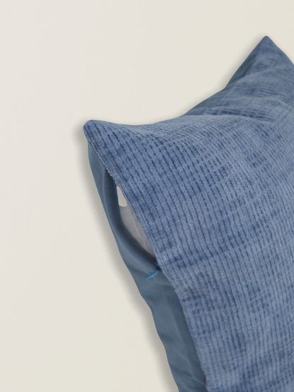 Funda de cojín de chenilla azul t.aprox:45*45cm