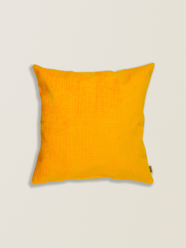 Funda de cojín de chenilla amarilla t.aprox:45*45cm