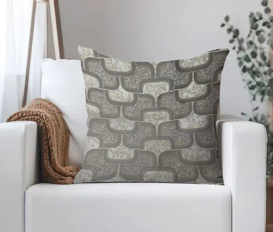 Capa de Almofada com Folhas Elegantes Castanho - BOD HOME