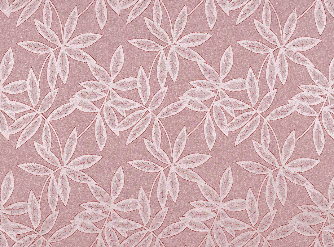Cortina Jacquard com Estampa de Folhas Outono Rosa Escura 140*260CM-Individual- BOD HOME