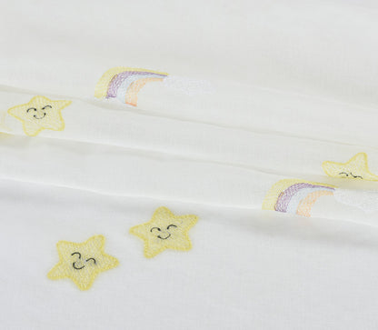 Cortina Bordado estrelas-Individual