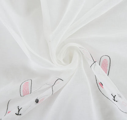Cortina Bordado Coelhos-Individual