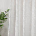Cortinas Translucidos Estampadas de Folhas Branca- BOD HOME