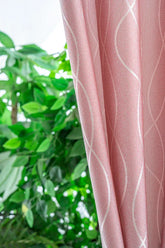 Cortina Jacquard Brilhante Rosa-pêssego com Design de Ondas 140x260cm-Individual - BOD HOME
