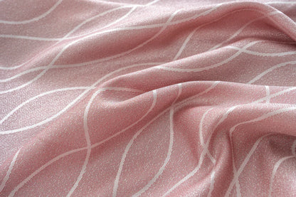 Cortina Jacquard Brilhante Rosa-pêssego com Design de Ondas 140x260cm-Individual - BOD HOME