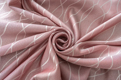 Cortina Jacquard Brilhante Rosa-pêssego com Design de Ondas 140x260cm-Individual - BOD HOME