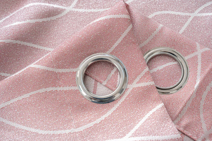 Cortina Jacquard Brilhante Rosa-pêssego com Design de Ondas 140x260cm-Individual - BOD HOME